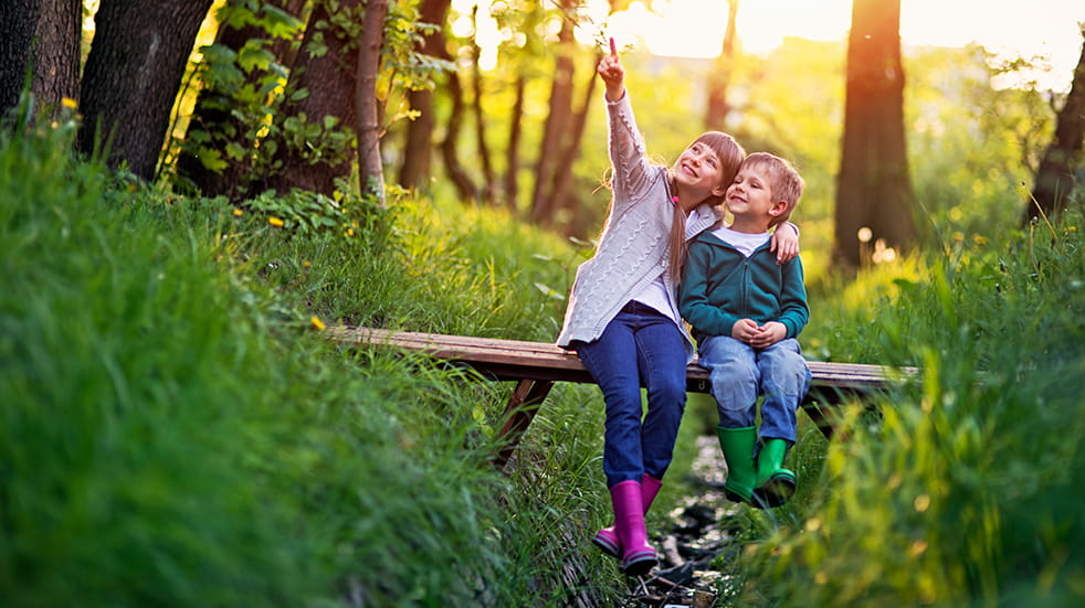 Spend time with your family for wellbeing: trees and green spaces